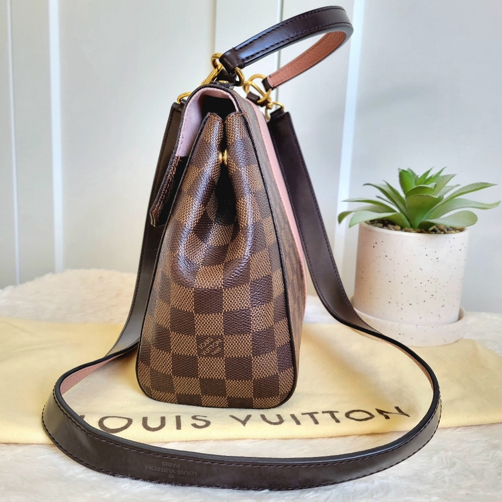 💕BEAUTIFUL Crossbody Louis Vuitton Bond Street MM Damier Ebene Rose Ballerine - Picture 15 of 16
